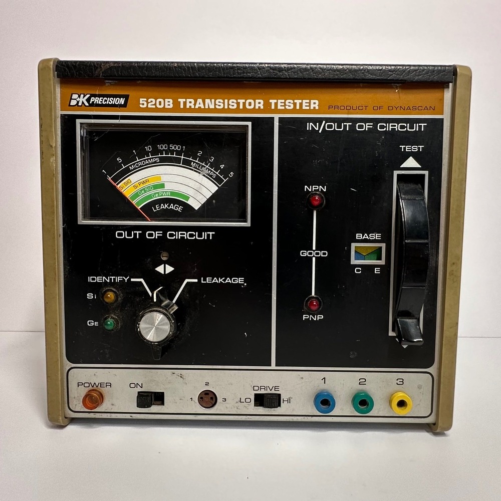 Vintage B&K Precision 520B Transistor Tester Dynascan Diagnostic - Powers‎ On